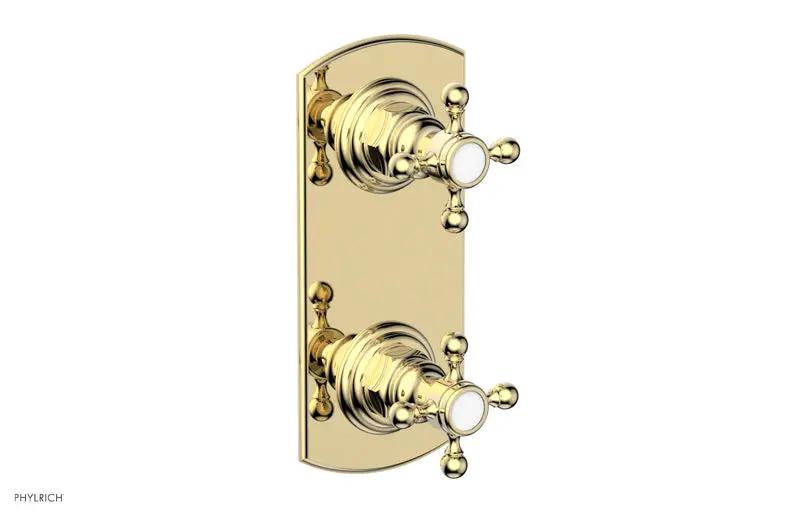 Phylrich HEX TRADITIONAL 1/2" Thermostatic Valve with Volume Control or Diverter Cross Handles by Phylrich