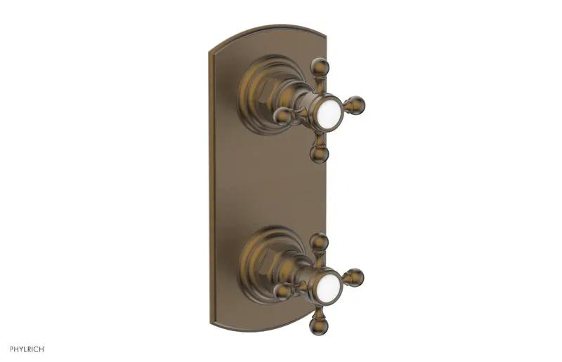 Phylrich HEX TRADITIONAL 1/2" Thermostatic Valve with Volume Control or Diverter Cross Handles by Phylrich