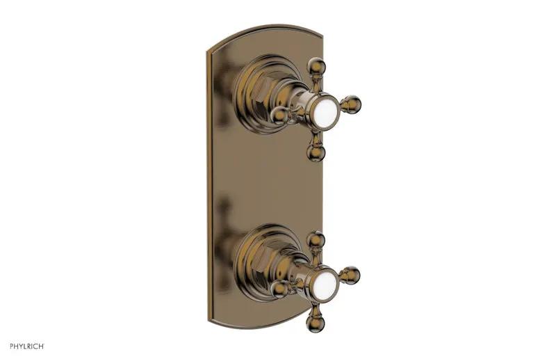 Phylrich HEX TRADITIONAL 1/2" Thermostatic Valve with Volume Control or Diverter Cross Handles by Phylrich
