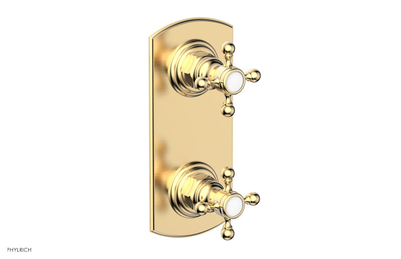 Phylrich HEX TRADITIONAL 1/2" Thermostatic Valve with Volume Control or Diverter Cross Handles