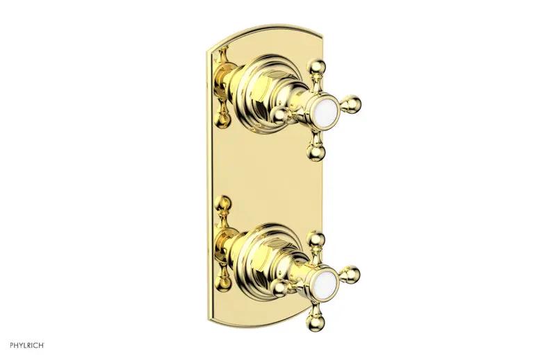 Phylrich HEX TRADITIONAL 1/2" Thermostatic Valve with Volume Control or Diverter Cross Handles by Phylrich