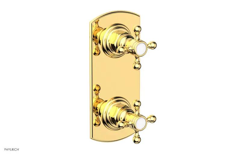 Phylrich HEX TRADITIONAL 1/2" Thermostatic Valve with Volume Control or Diverter Cross Handles by Phylrich