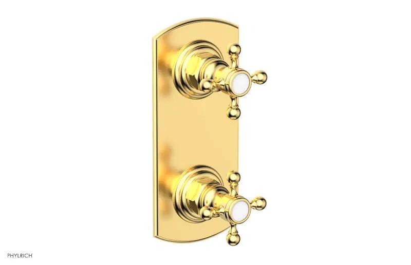 Phylrich HEX TRADITIONAL 1/2" Thermostatic Valve with Volume Control or Diverter Cross Handles by Phylrich