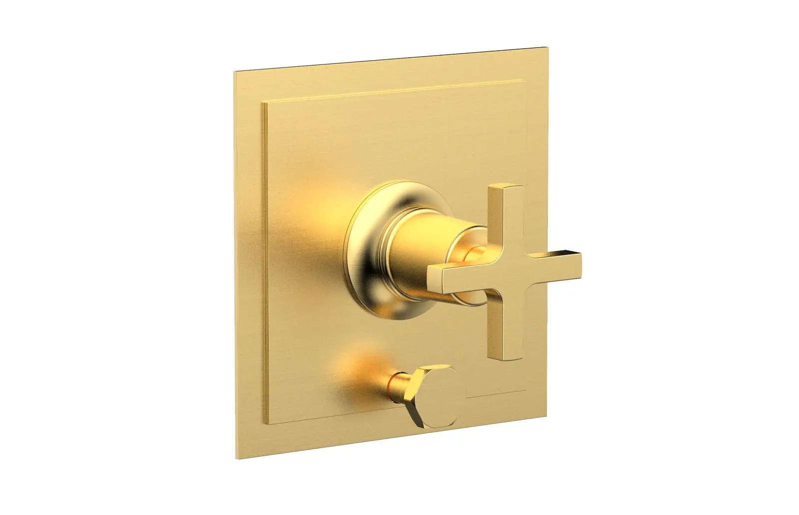 Phylrich HEX MODERN Pressure Balance Shower Plate with Diverter and Handle Trim Set - Cross Handle by Phylrich