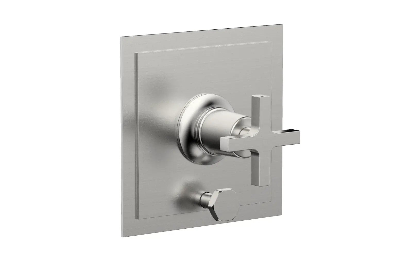 Phylrich HEX MODERN Pressure Balance Shower Plate with Diverter and Handle Trim Set - Cross Handle by Phylrich
