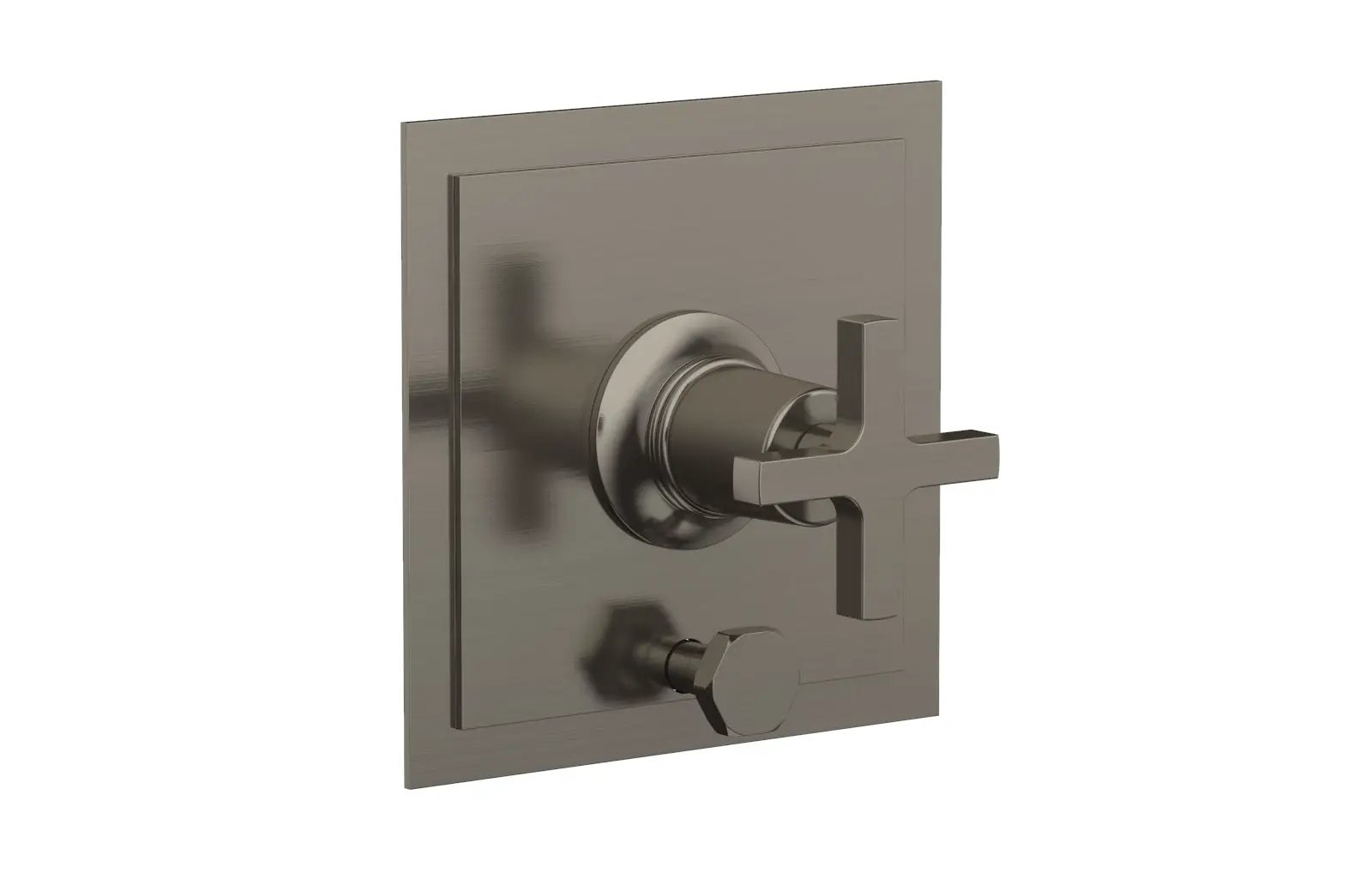 Phylrich HEX MODERN Pressure Balance Shower Plate with Diverter and Handle Trim Set - Cross Handle by Phylrich