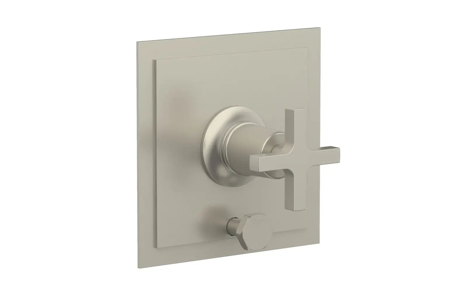 Phylrich HEX MODERN Pressure Balance Shower Plate with Diverter and Handle Trim Set - Cross Handle by Phylrich
