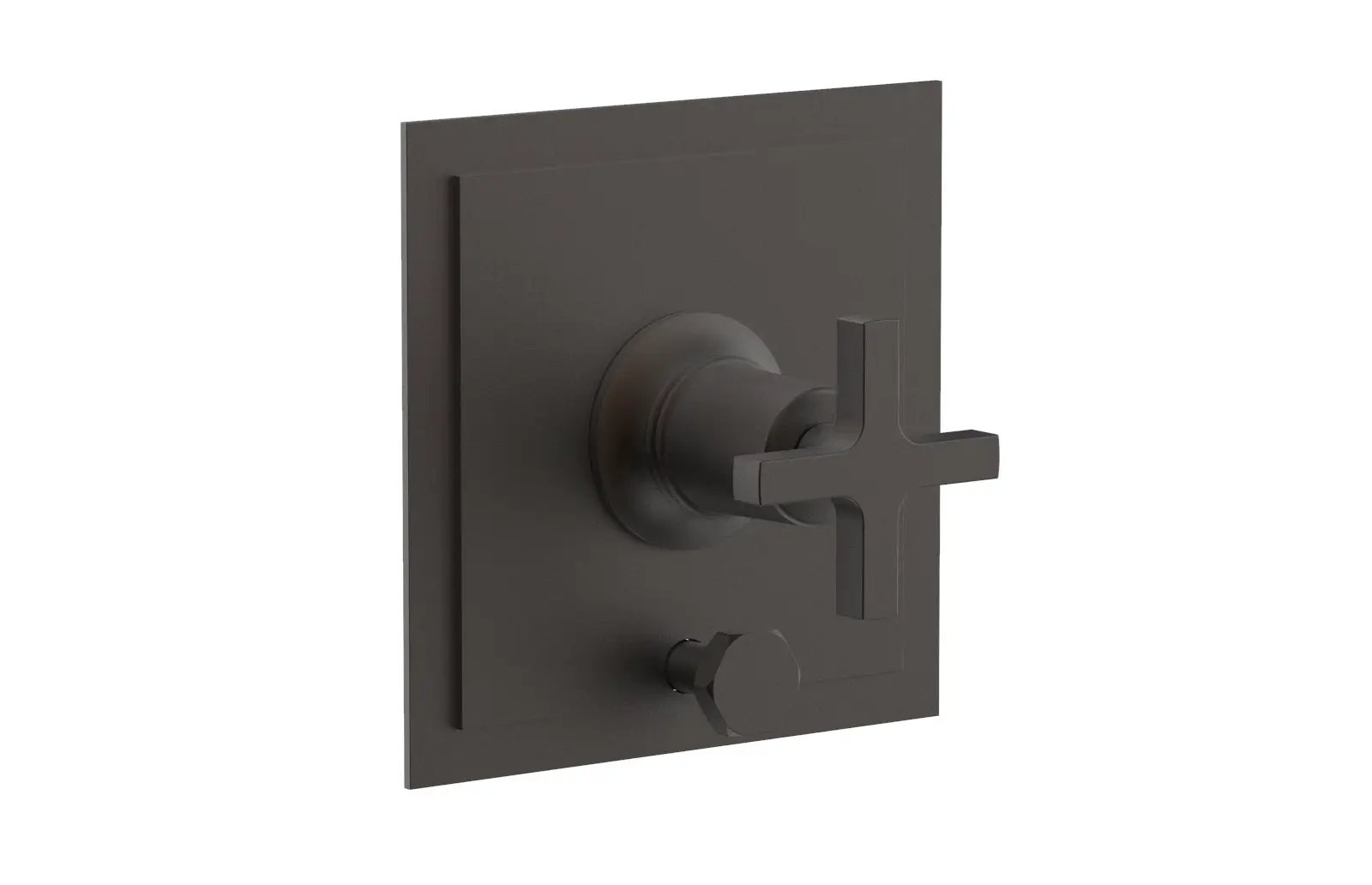 Phylrich HEX MODERN Pressure Balance Shower Plate with Diverter and Handle Trim Set - Cross Handle by Phylrich