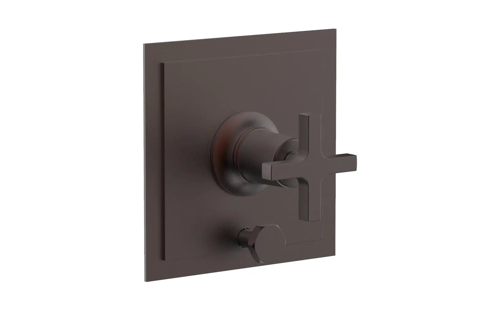 Phylrich HEX MODERN Pressure Balance Shower Plate with Diverter and Handle Trim Set - Cross Handle by Phylrich