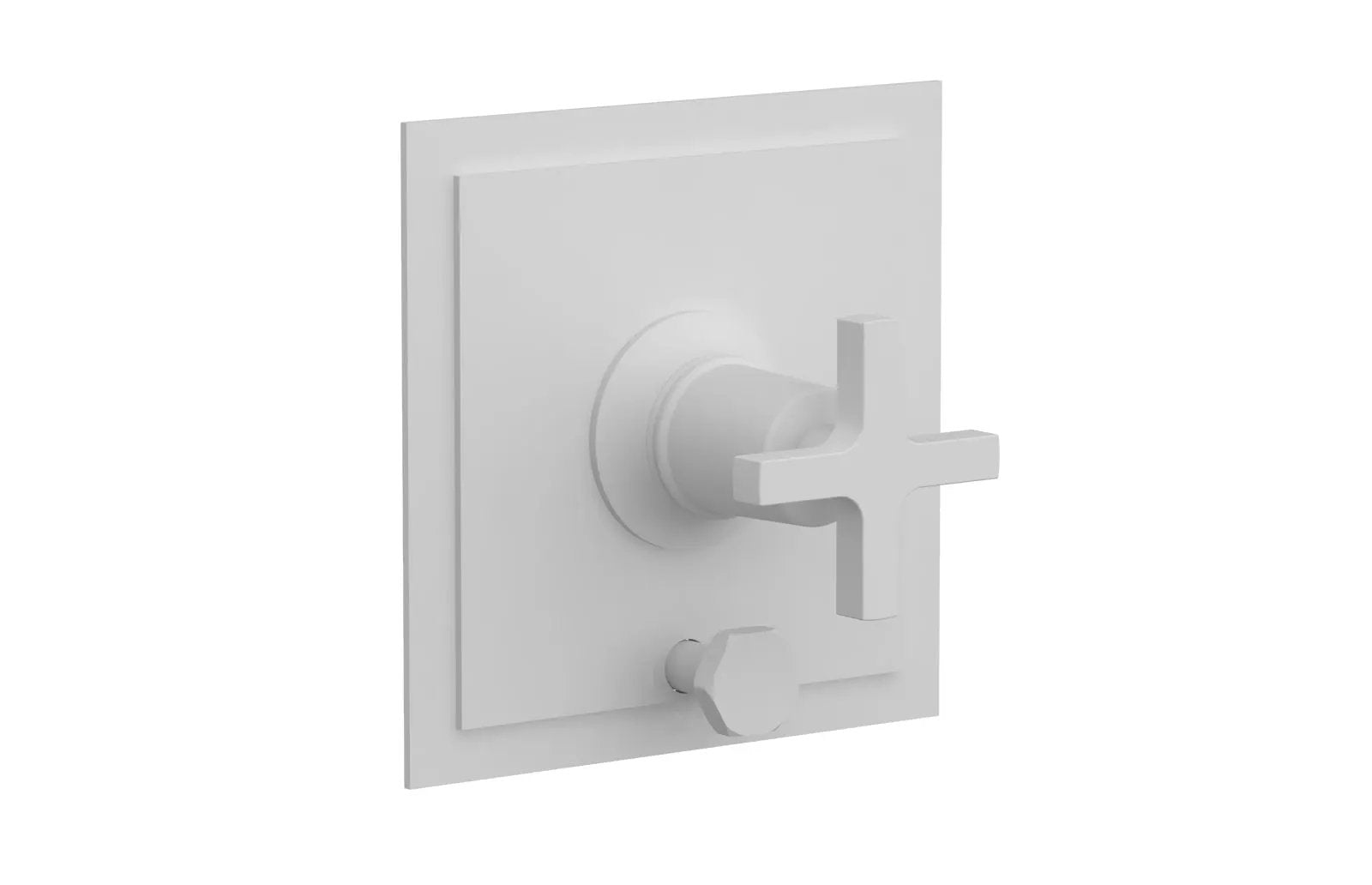 Phylrich HEX MODERN Pressure Balance Shower Plate with Diverter and Handle Trim Set - Cross Handle by Phylrich