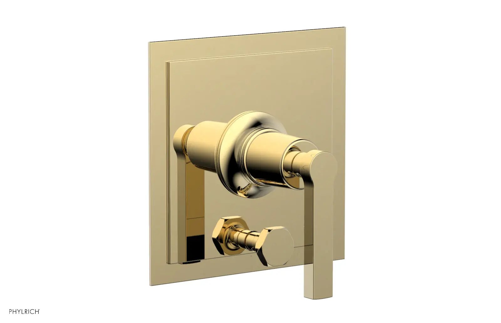 Phylrich HEX MODERN Pressure Balance Shower Plate with Diverter and Handle Trim Set by Phylrich