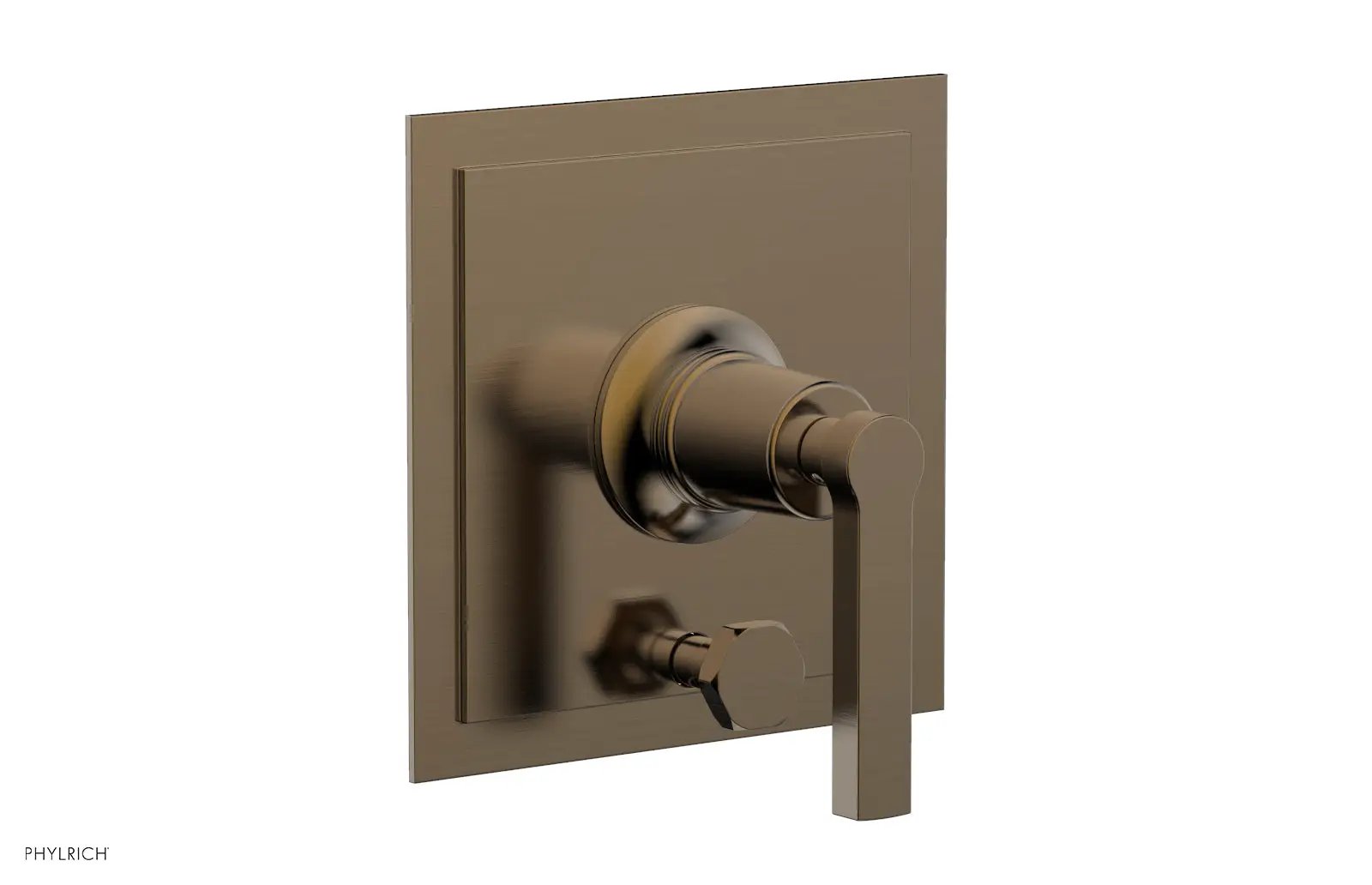 Phylrich HEX MODERN Pressure Balance Shower Plate with Diverter and Handle Trim Set by Phylrich