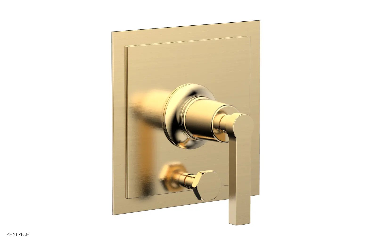 Phylrich HEX MODERN Pressure Balance Shower Plate with Diverter and Handle Trim Set by Phylrich