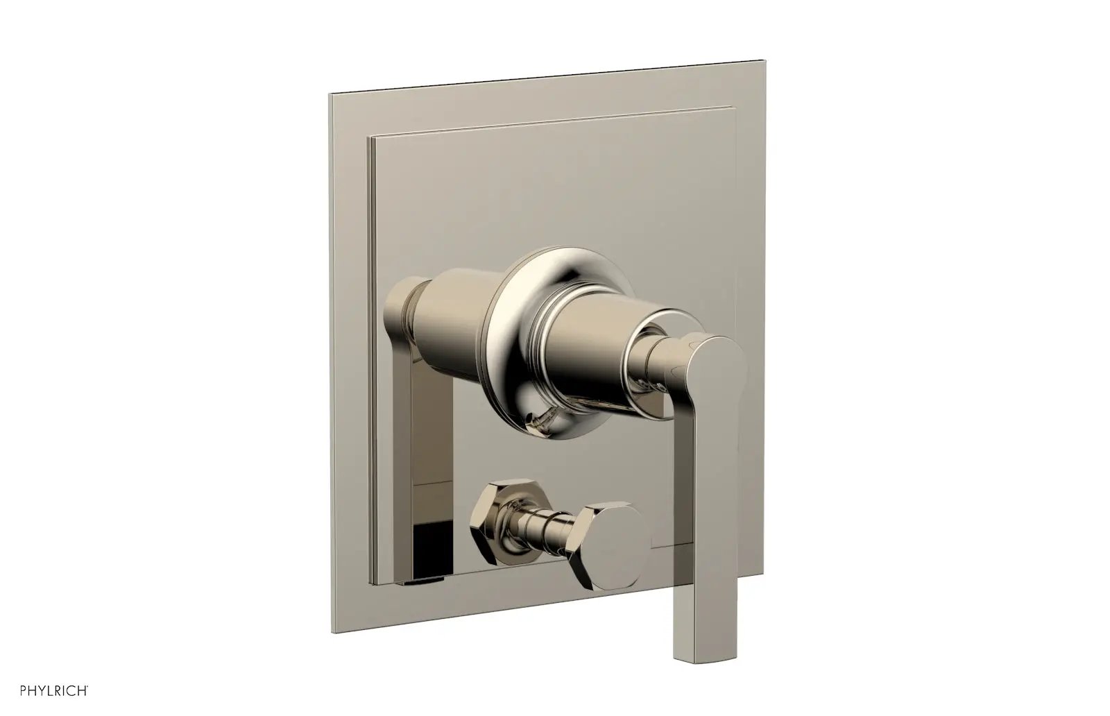 Phylrich HEX MODERN Pressure Balance Shower Plate with Diverter and Handle Trim Set by Phylrich