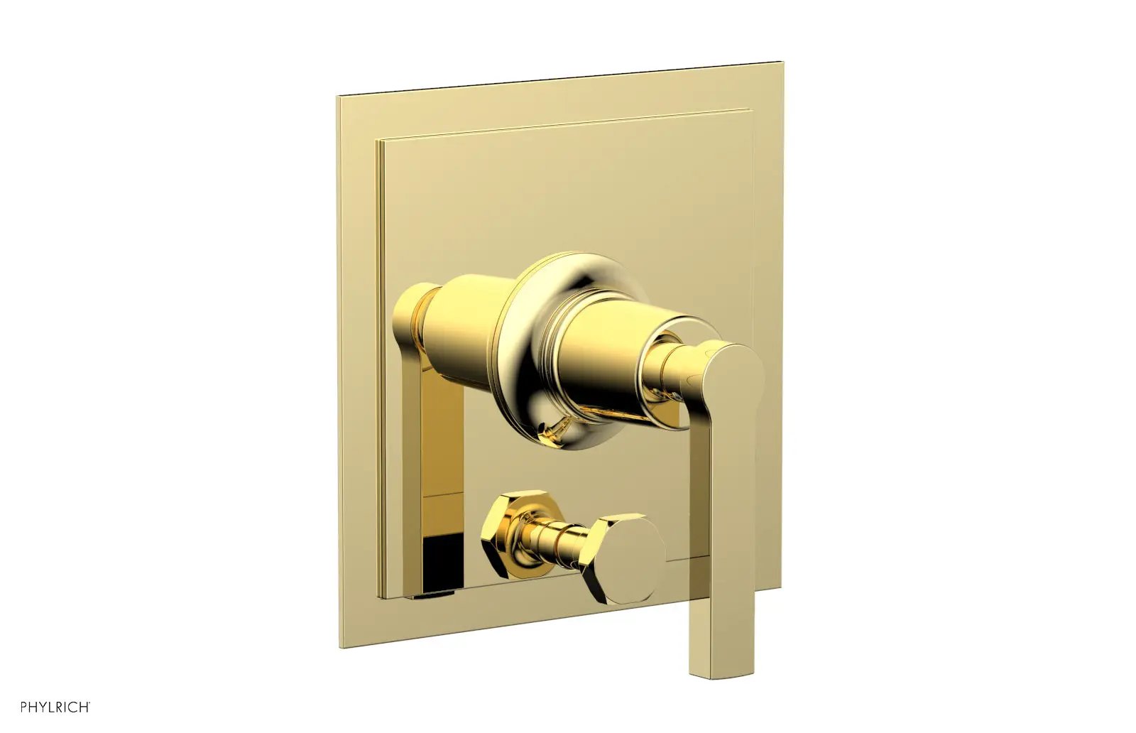 Phylrich HEX MODERN Pressure Balance Shower Plate with Diverter and Handle Trim Set by Phylrich
