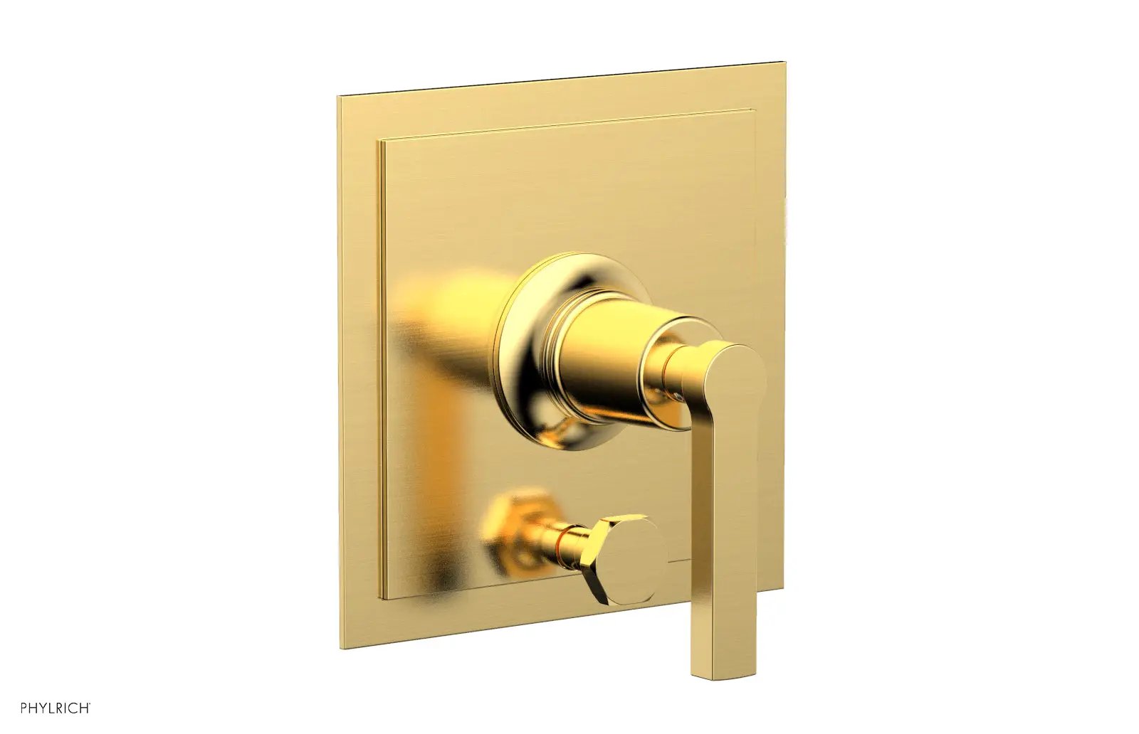 Phylrich HEX MODERN Pressure Balance Shower Plate with Diverter and Handle Trim Set by Phylrich