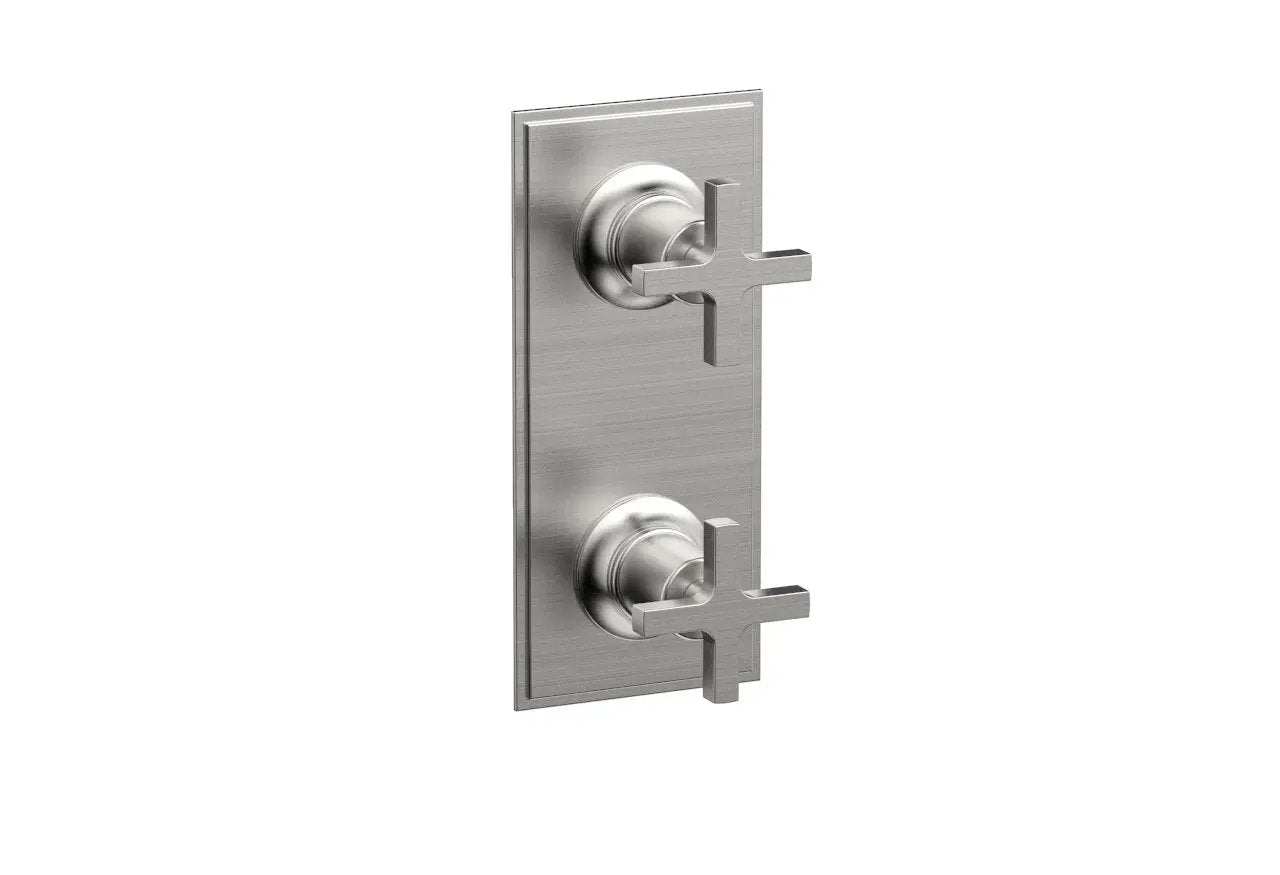 Phylrich HEX MODERN Cross Handle Pair Trim Set for Thermostatic Control with Volume Control or Diverter by Phylrich