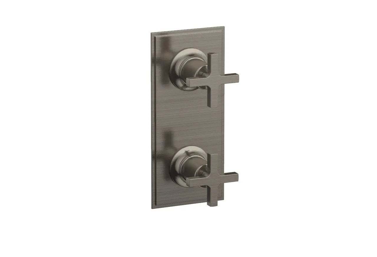 Phylrich HEX MODERN Cross Handle Pair Trim Set for Thermostatic Control with Volume Control or Diverter by Phylrich