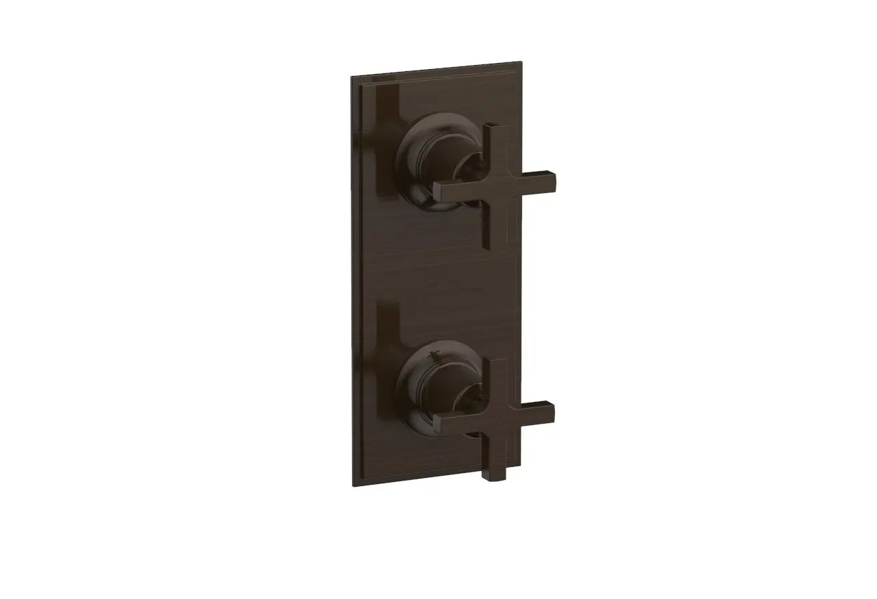Phylrich HEX MODERN Cross Handle Pair Trim Set for Thermostatic Control with Volume Control or Diverter by Phylrich