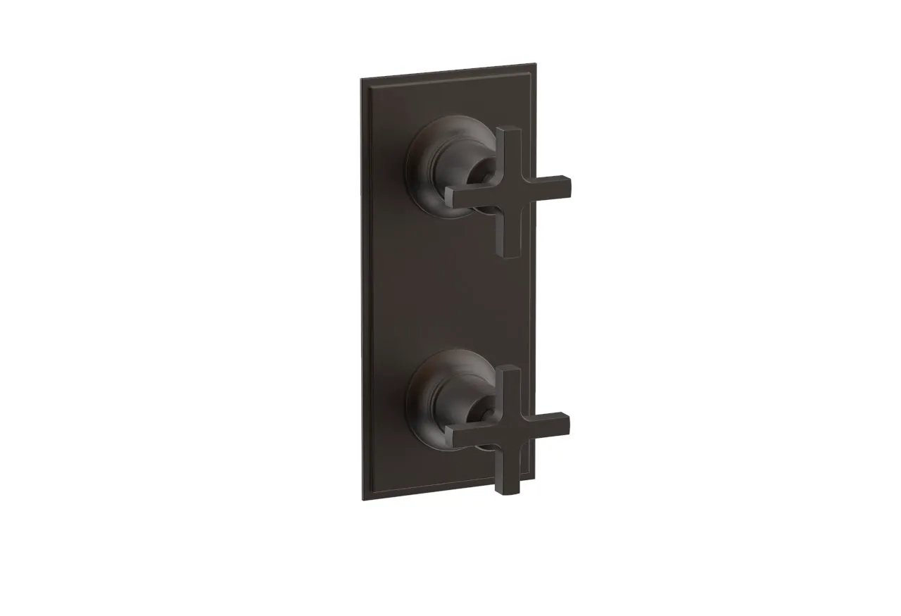 Phylrich HEX MODERN Cross Handle Pair Trim Set for Thermostatic Control with Volume Control or Diverter by Phylrich