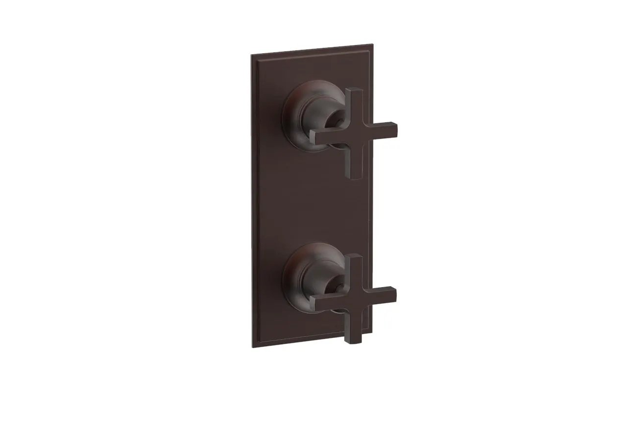 Phylrich HEX MODERN Cross Handle Pair Trim Set for Thermostatic Control with Volume Control or Diverter by Phylrich