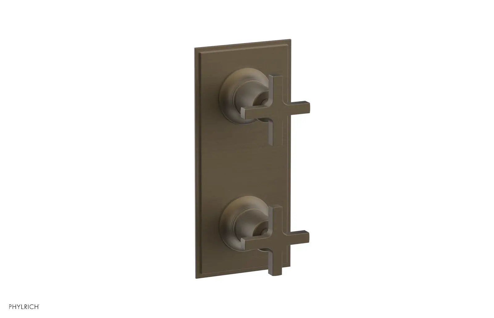 Phylrich HEX MODERN Cross Handle Pair Trim Set for Thermostatic Control with Volume Control or Diverter by Phylrich