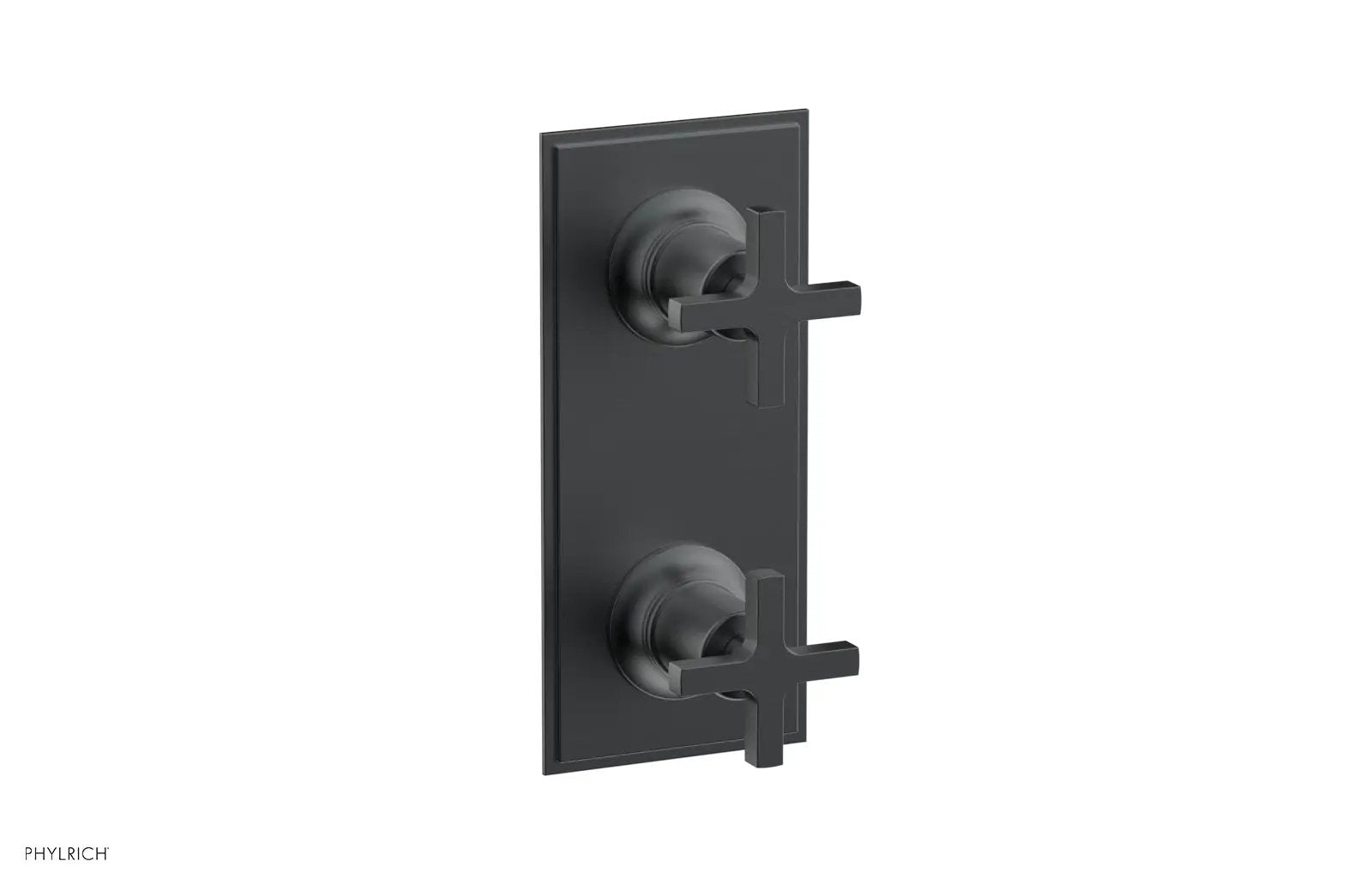 Phylrich HEX MODERN Cross Handle Pair Trim Set for Thermostatic Control with Volume Control or Diverter by Phylrich