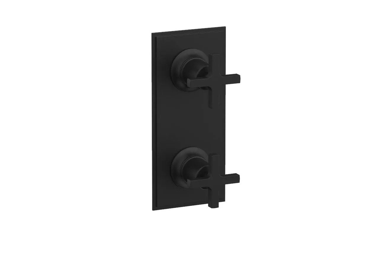 Phylrich HEX MODERN Cross Handle Pair Trim Set for Thermostatic Control with Volume Control or Diverter by Phylrich