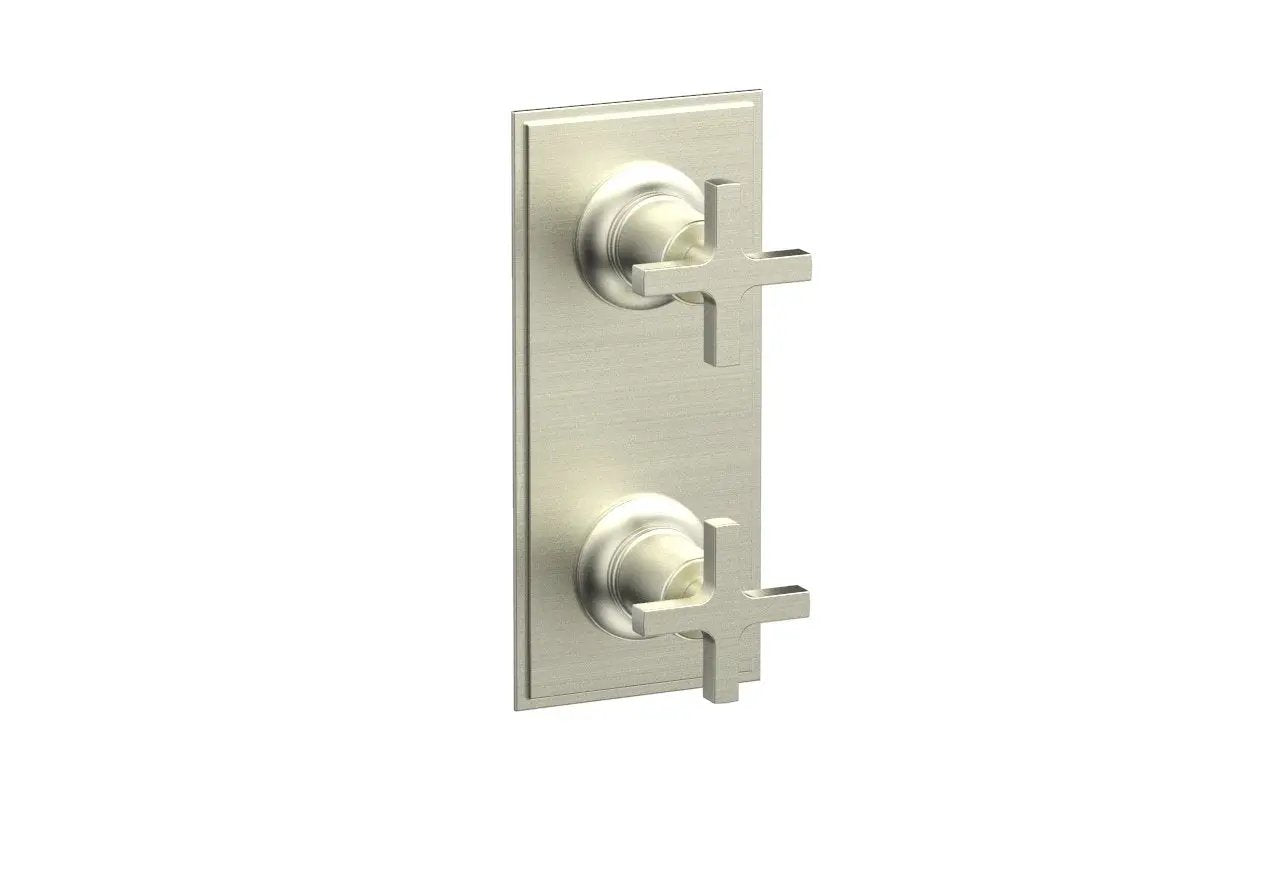 Phylrich HEX MODERN Cross Handle Pair Trim Set for Thermostatic Control with Volume Control or Diverter by Phylrich