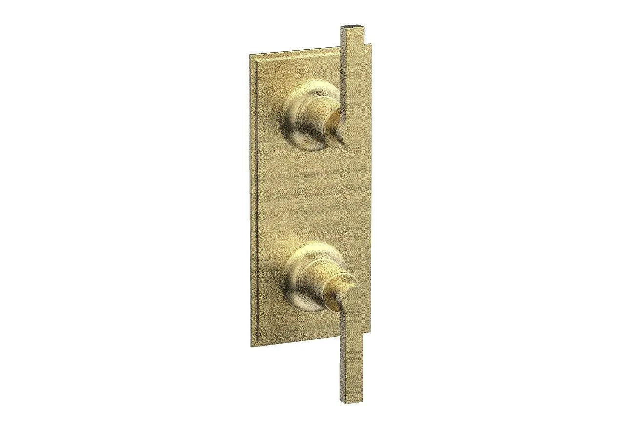 Phylrich HEX MODERN Lever Handle Pair Trim Set for Thermostatic Control with Volume Control or Diverter by Phylrich