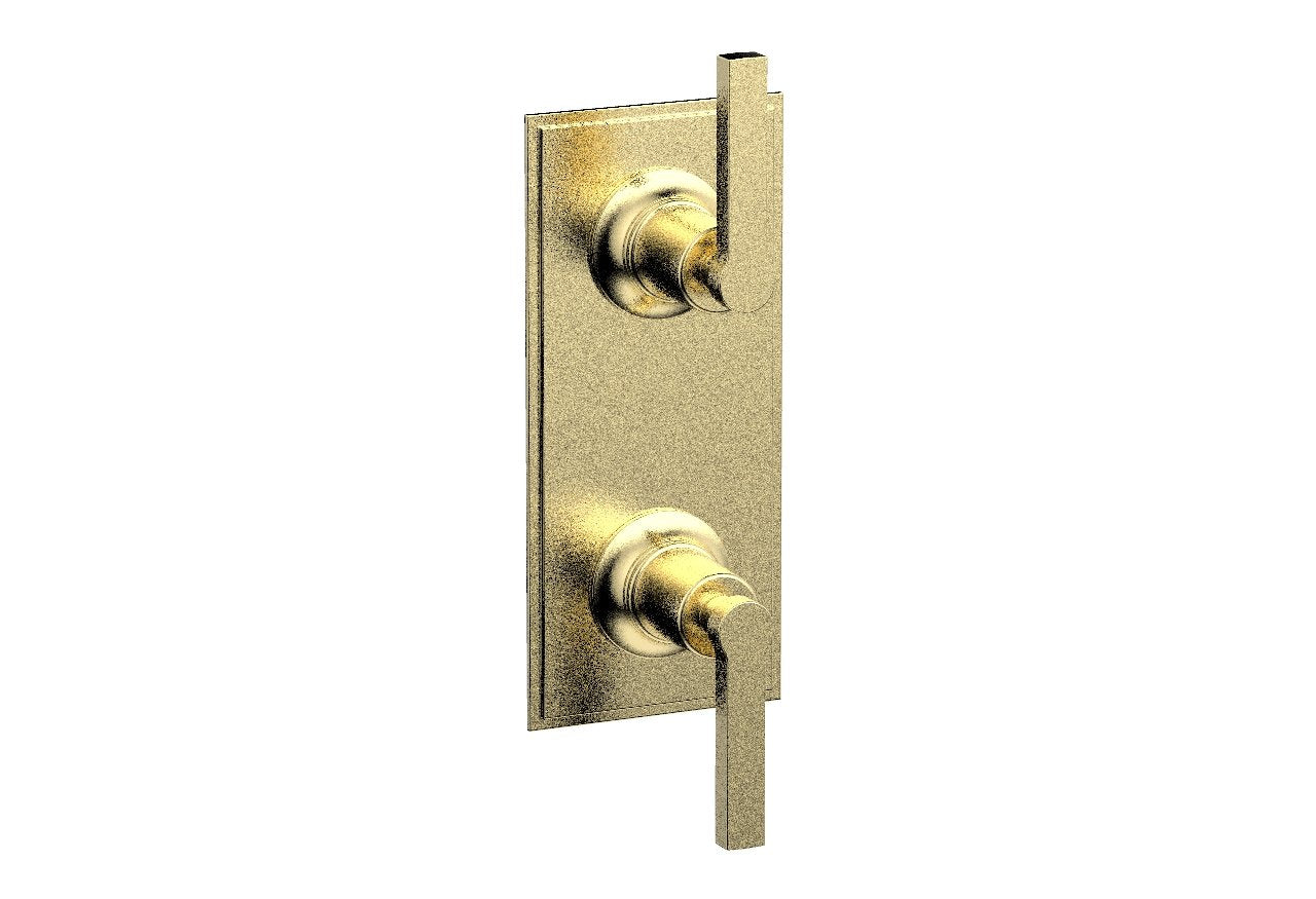 Phylrich HEX MODERN Lever Handle Pair Trim Set for Thermostatic Control with Volume Control or Diverter