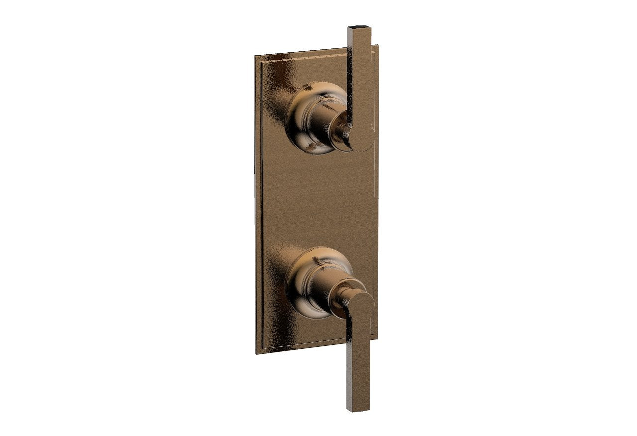 Phylrich HEX MODERN Lever Handle Pair Trim Set for Thermostatic Control with Volume Control or Diverter