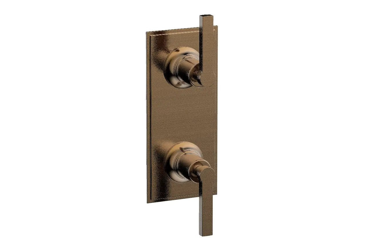 Phylrich HEX MODERN Lever Handle Pair Trim Set for Thermostatic Control with Volume Control or Diverter by Phylrich