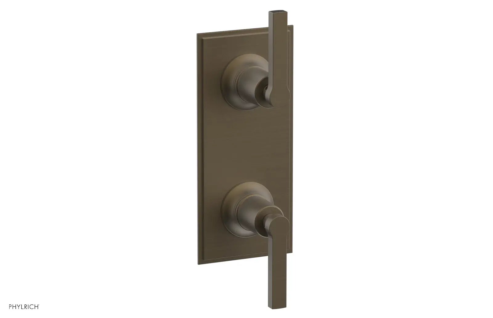 Phylrich HEX MODERN Lever Handle Pair Trim Set for Thermostatic Control with Volume Control or Diverter by Phylrich