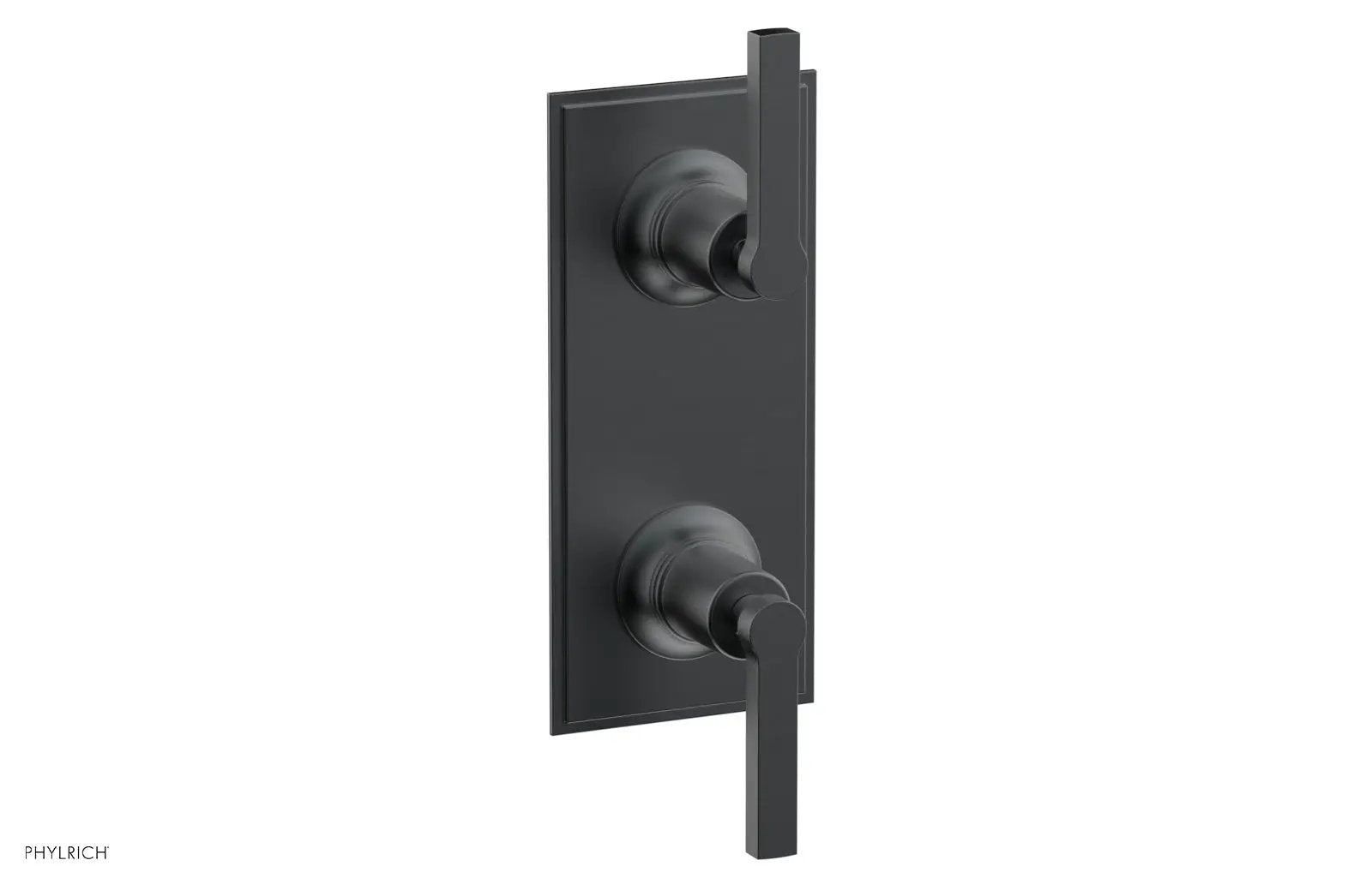 Phylrich HEX MODERN Lever Handle Pair Trim Set for Thermostatic Control with Volume Control or Diverter by Phylrich