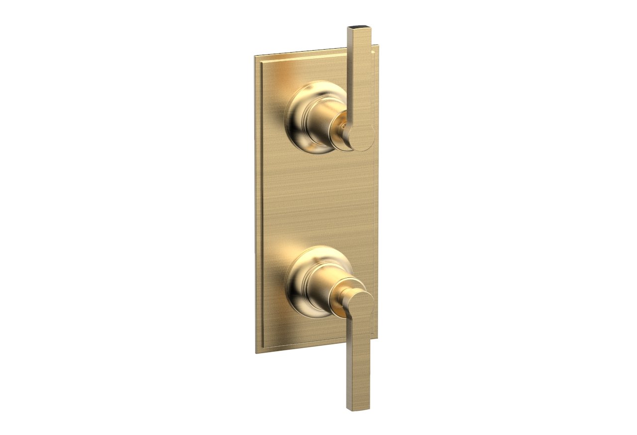 Phylrich HEX MODERN Lever Handle Pair Trim Set for Thermostatic Control with Volume Control or Diverter by Phylrich