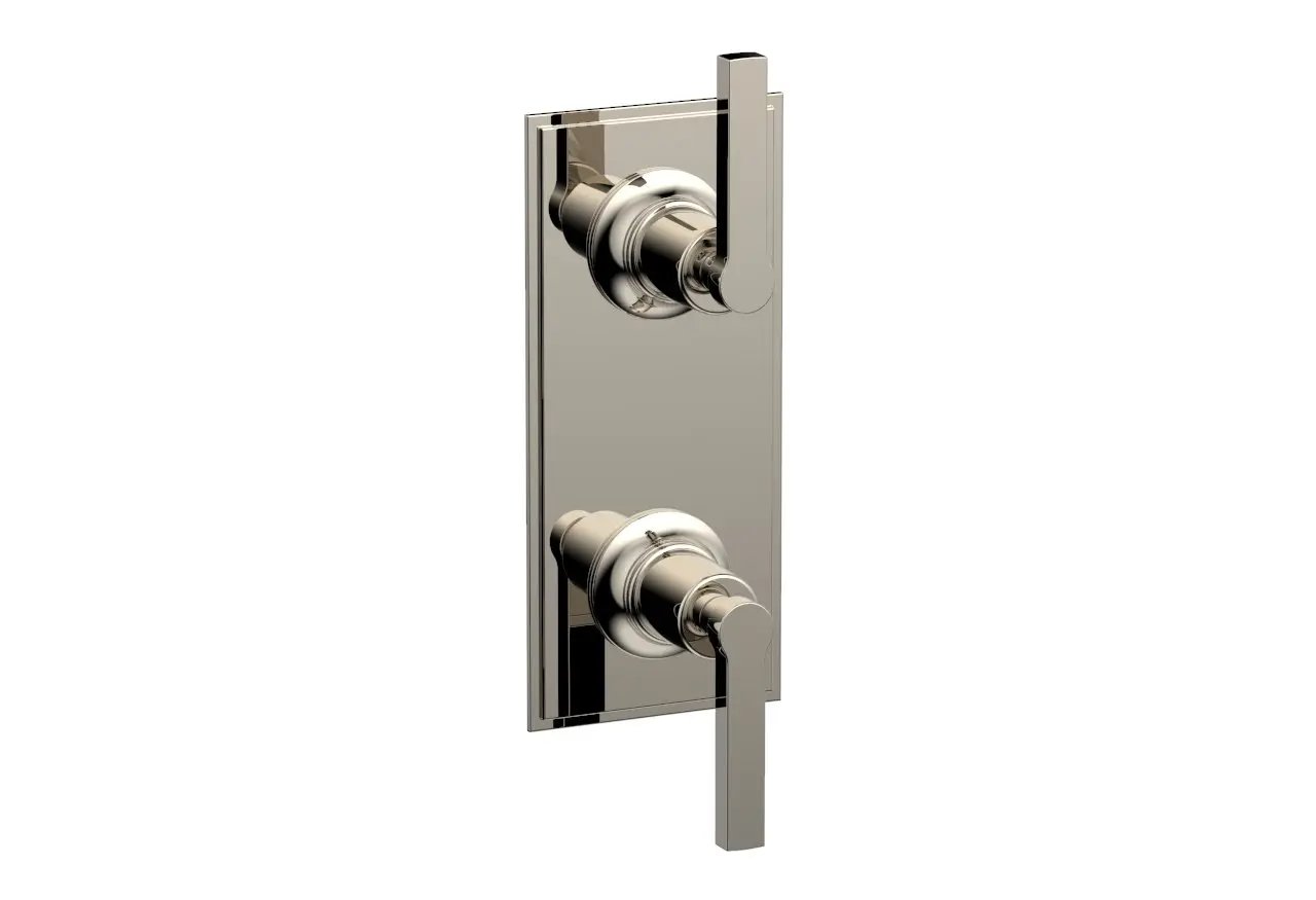 Phylrich HEX MODERN Lever Handle Pair Trim Set for Thermostatic Control with Volume Control or Diverter by Phylrich