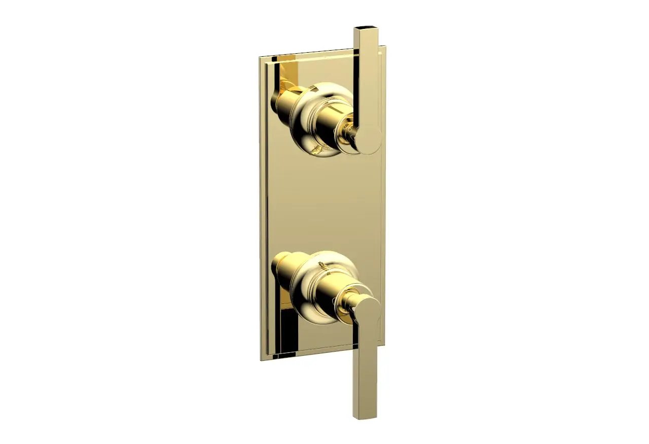 Phylrich HEX MODERN Lever Handle Pair Trim Set for Thermostatic Control with Volume Control or Diverter by Phylrich