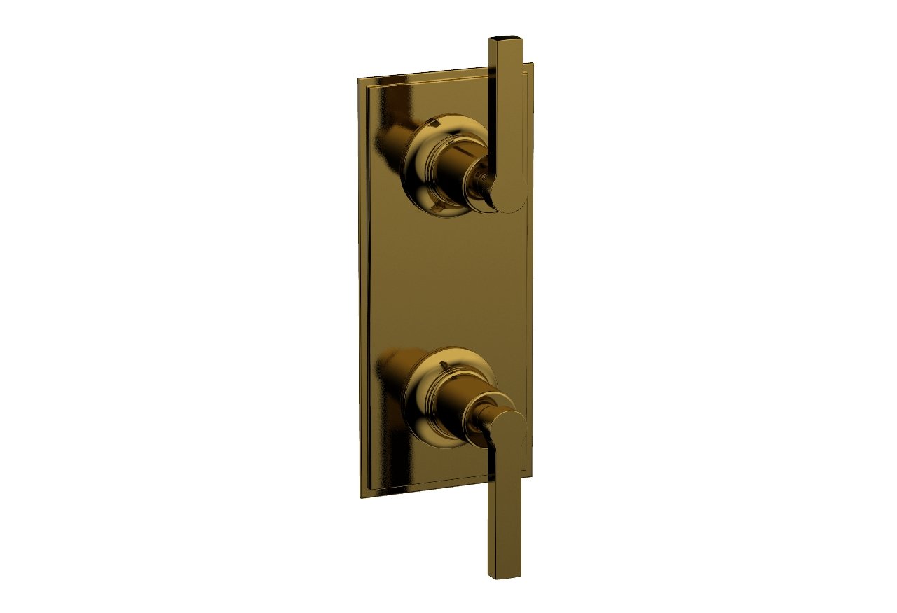 Phylrich HEX MODERN Lever Handle Pair Trim Set for Thermostatic Control with Volume Control or Diverter