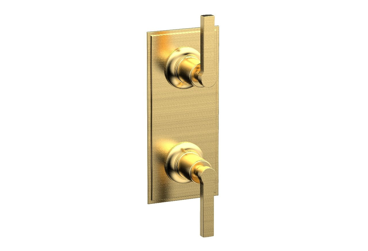 Phylrich HEX MODERN Lever Handle Pair Trim Set for Thermostatic Control with Volume Control or Diverter