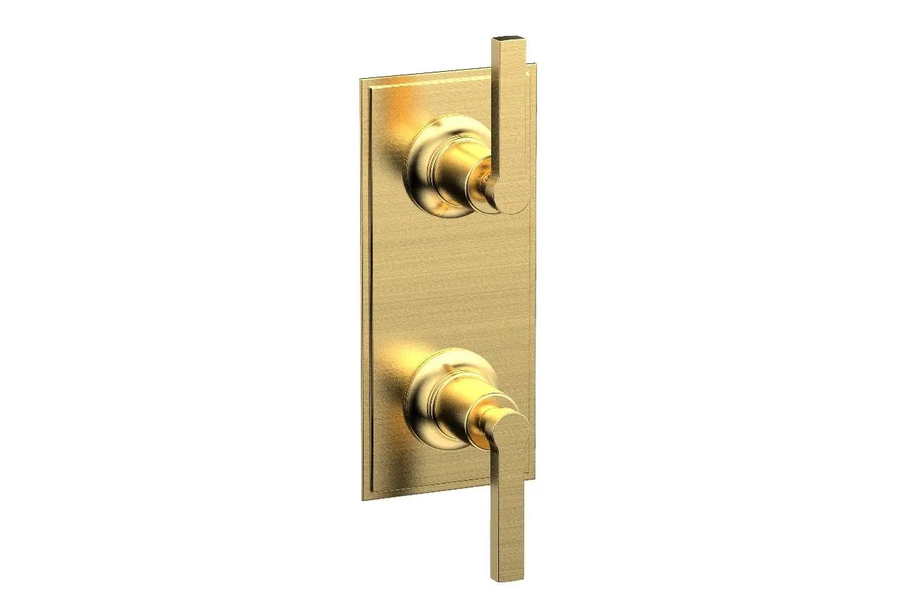 Phylrich HEX MODERN Lever Handle Pair Trim Set for Thermostatic Control with Volume Control or Diverter by Phylrich
