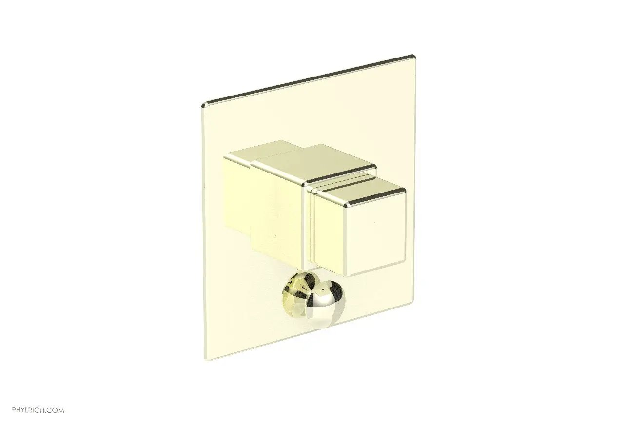 Phylrich MIX Pressure Balance Shower Plate with Diverter and Handle Trim Set - Cube Handle by Phylrich