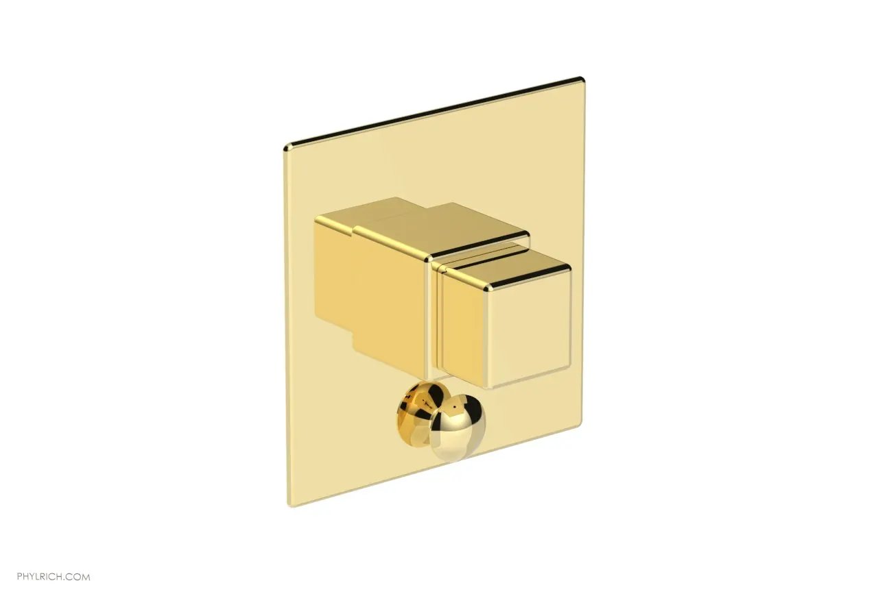 Phylrich MIX Pressure Balance Shower Plate with Diverter and Handle Trim Set - Cube Handle by Phylrich