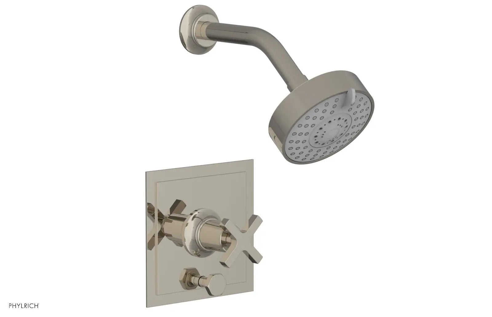 Phylrich HEX MODERN Pressure Balance Shower and Diverter Set - Cross Handle (Less Spout) by Phylrich
