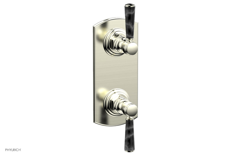 Phylrich HEX TRADITIONAL / HENRI 1/2" Thermostatic Valve with Volume Control or Diverter - Black Marble Handles