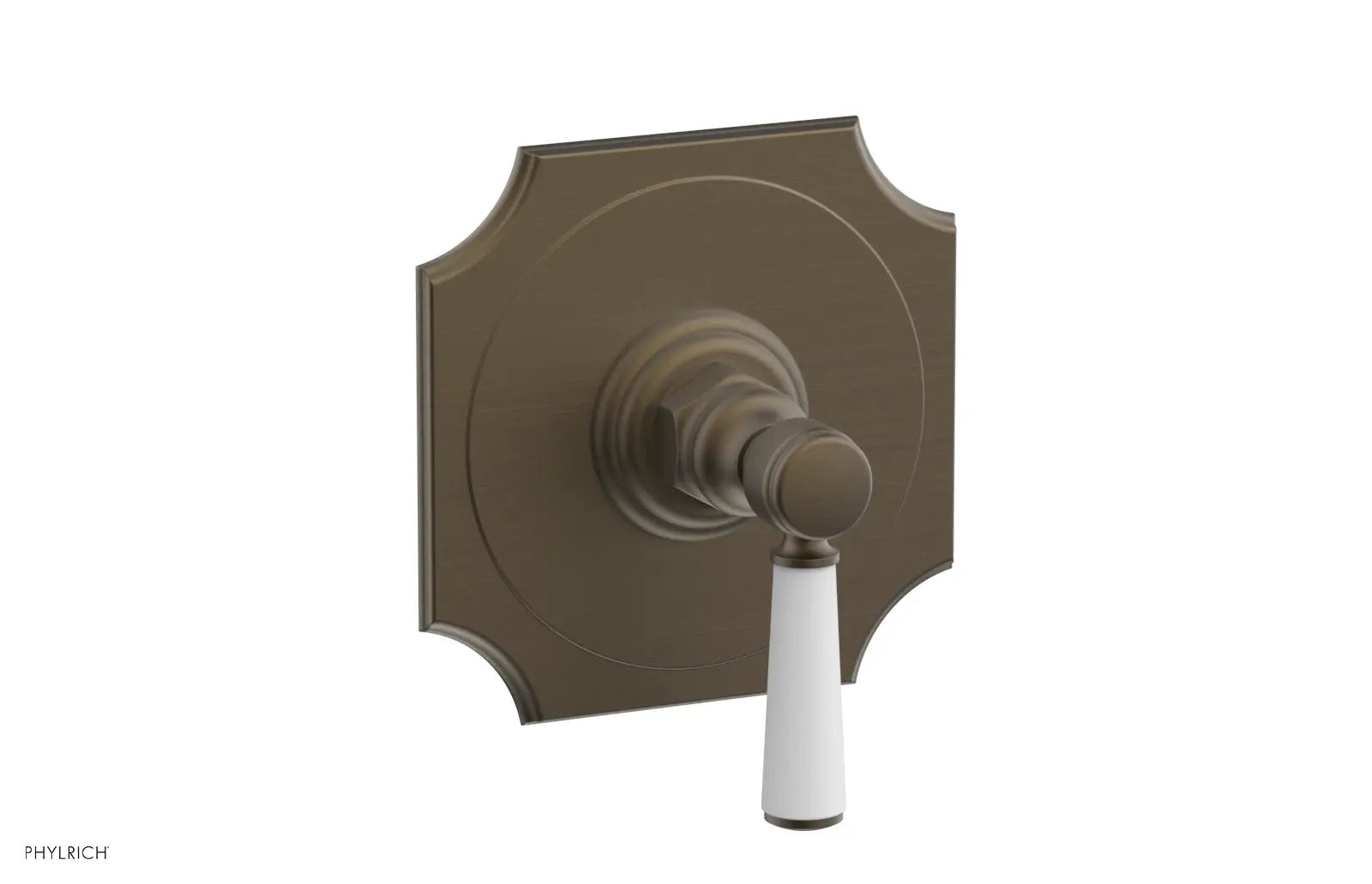 Phylrich HENRI 1/2" Mini Thermostatic Shower Trim - Satin White Handle by Phylrich