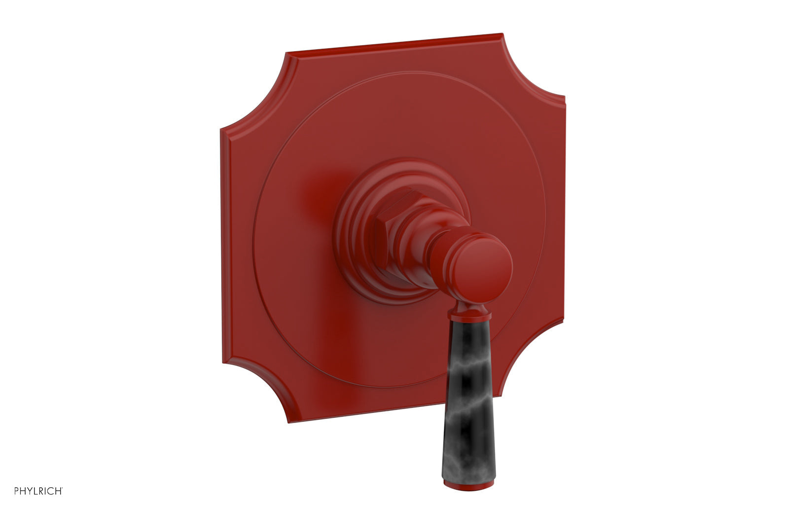 Phylrich HENRI 1/2" Mini Thermostatic Shower Trim - Black Marble Handle