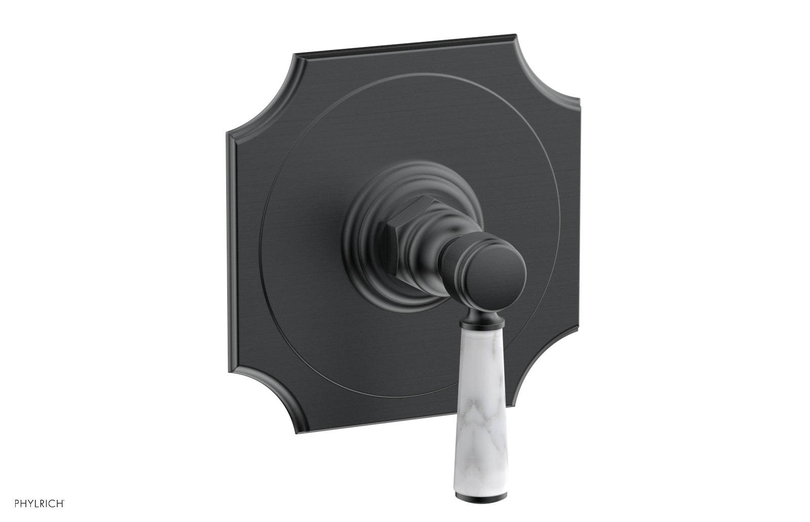 Phylrich HENRI 1/2" Mini Thermostatic Shower Trim - White Marble Handle