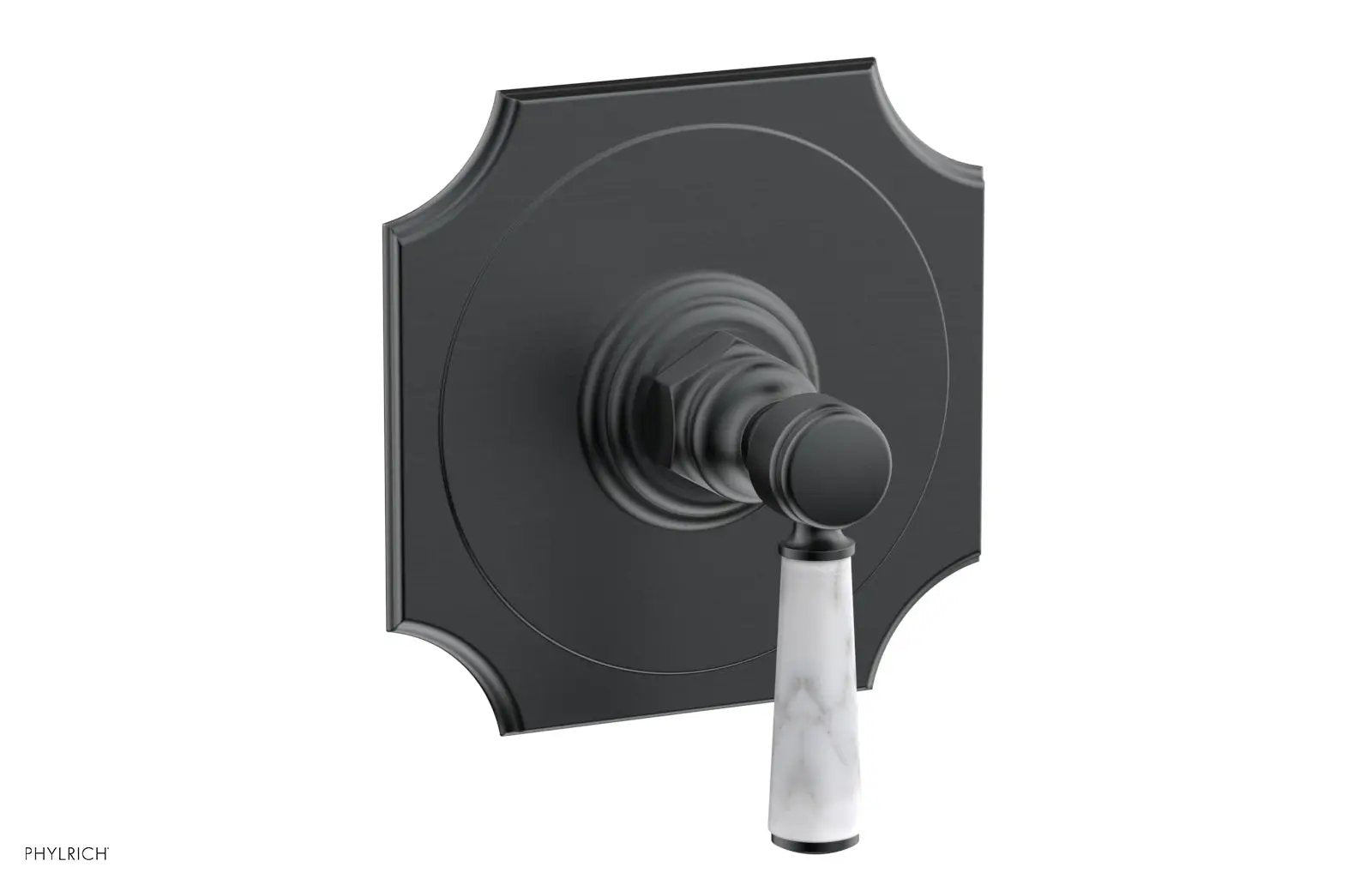 Phylrich HENRI 1/2" Mini Thermostatic Shower Trim - White Marble Handle by Phylrich