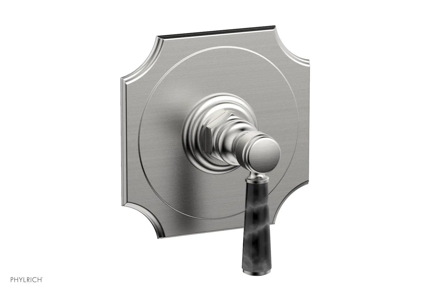 Phylrich HENRI 1/2" Mini Thermostatic Shower Trim - Black Marble Handle by Phylrich